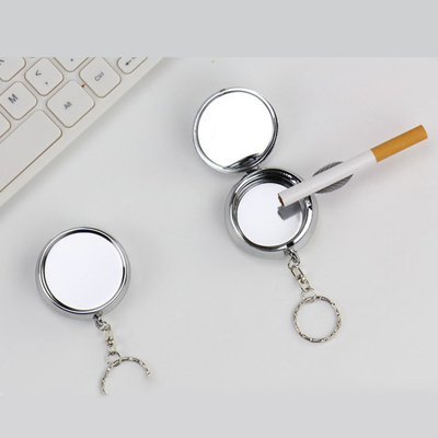 Portable Custom Round Ashtray Keychain Creative Stainless Steel