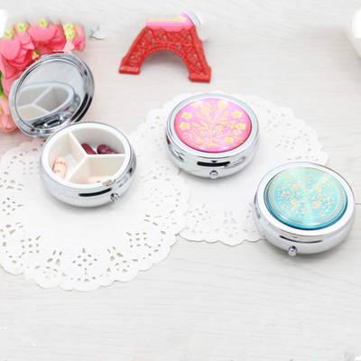 Creative  Portable Travel Small Metal Pill Box With 3 Compartments