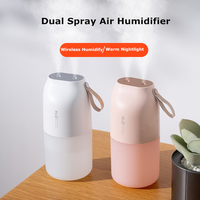 Dual Spray Ultrasonic Wireless Air Humidifier Portable Desktop Mist Spray