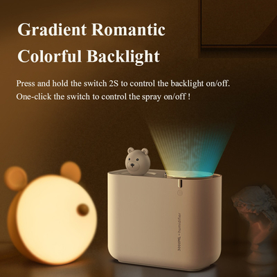 3000ML Dual Spray Ultrasonic Atomizer Large Capacity Home Office Air Humidifier Cool Mist Maker