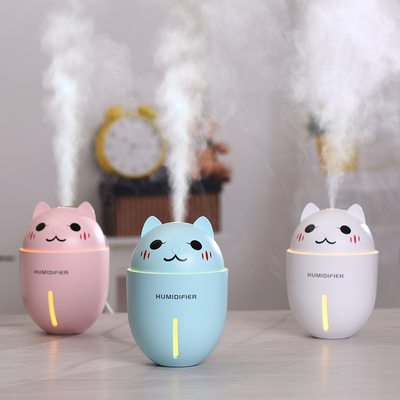 3 in 1 320ML USB Air Humidifier Ultrasonic Cool-Mist Adorable Pet Mini Humidifier With LED Light Mini USB Fan