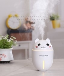 3 in 1 320ML USB Air Humidifier Ultrasonic Cool-Mist Adorable Pet Mini Humidifier With LED Light Mini USB Fan