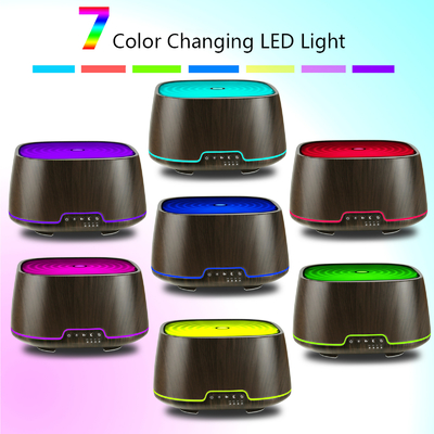 Drop Shipping New Design Electric Aroma Diffuser Wood Grain Ultrasonic Essential Oil Diffusers 7C Light For Home Bedroom