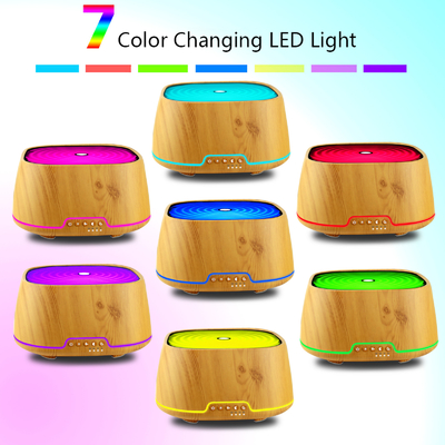 Drop Shipping New Design Electric Aroma Diffuser Wood Grain Ultrasonic Essential Oil Diffusers 7C Light For Home Bedroom