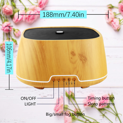 Drop Shipping New Design Electric Aroma Diffuser Wood Grain Ultrasonic Essential Oil Diffusers 7C Light For Home Bedroom