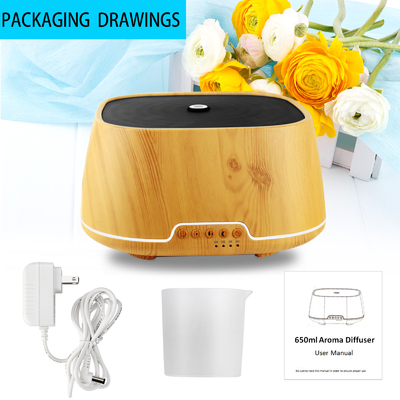 Drop Shipping New Design Electric Aroma Diffuser Wood Grain Ultrasonic Essential Oil Diffusers 7C Light For Home Bedroom