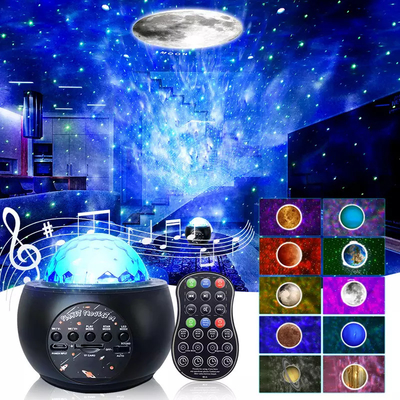 HD 10 Planets Music Projector Lamp Romantic Nebula Starry Bedside Atmosphere Lamp Wireless Speaker With Remote Control