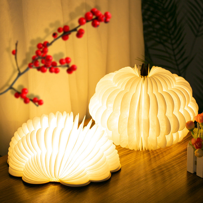 Rechargeable Folding  Dupont Paper Book Shape Lamp Holiday Gift Home Decoration