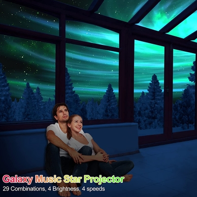 2022 Newest Galaxy Music star Projector Lamp Romantic Nebula Aurora Starry Bedside Atmosphere Lamp with Remote controlle