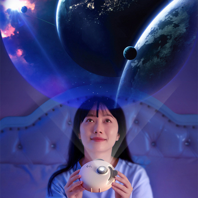 2022 Kids Favorite HD Galaxy Projection Lamp Romantic Starry Bedside Atmosphere Lamp Built-in 8 White Noise Songs