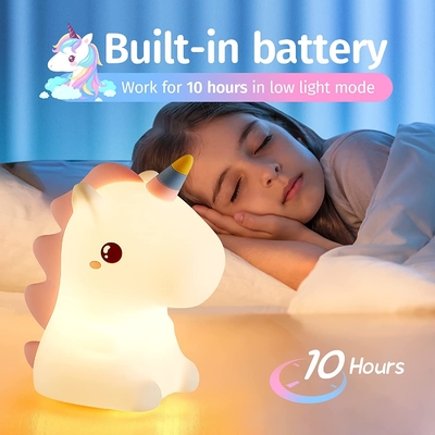 LED Cute Cat Lamp Nursery Kids Bedroom Decor Gift Color Changing Silicone Touch Kitty Night Light