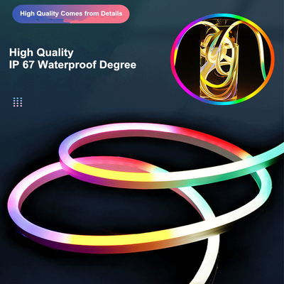 Outdoor IP67 12V 6*12MM Marquee Flowing Water Silicone Strip Lights Colorful Flexible Neon Light Strip