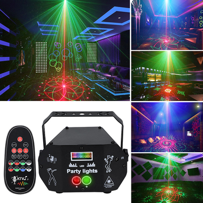 Party Lights Dj Disco Lights Strobe Stage Light Sound Activated Multiple Patterns Projector with Remote Control for Part