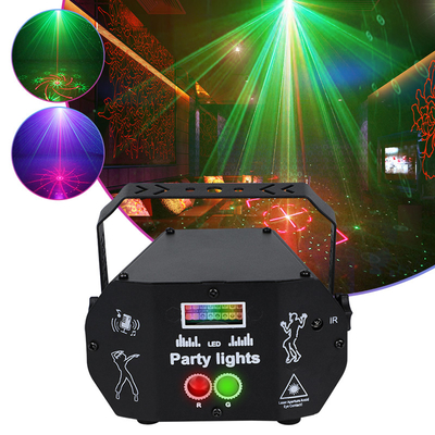 New Mini 3 in 1 Laser Light Sound Activated USB LED Stage Lights Adjustable Speed Party Atmosphere Lamp with Remote Cont