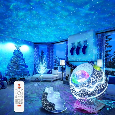 Star Projector Dinosaur Egg Galaxy Projector for Bedroom Remote Control White Noise Speaker 14 Colors LED Night Light Fo