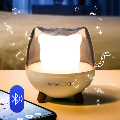 Creative Cute Cat Sleeping Night Light Wireless Speaker Colorful Atmosphere Light Home Decoration Music Night light For