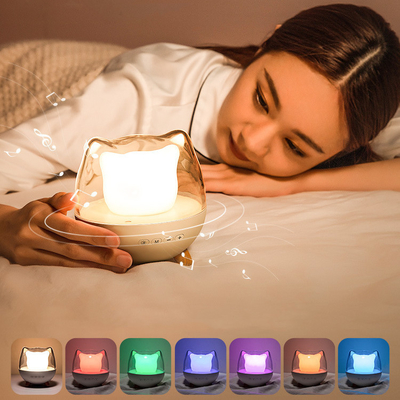 Creative Cute Cat Sleeping Night Light Wireless Speaker Colorful Atmosphere Light Home Decoration Music Night light For