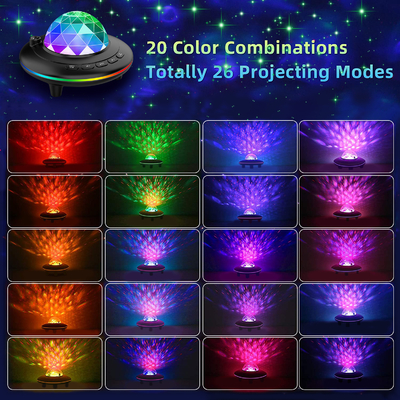 New UFO Ocean Wave Star Projector Light Laser All Star Projection Night Light Lamp With Speaker For Bedroom Party Game R
