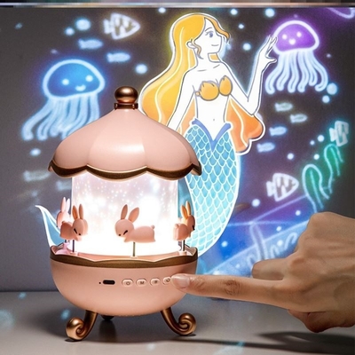 Romantic Rotary House Starry Sky Projector Night Light Kids Adults Dream Cosmic Projection LED Lamp With Music Wireless