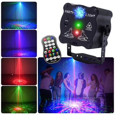 New USB Rechargeable Mini Laser Light Sound Activated Timing LED Stage Lights 60 Lighting Effects Party Atmosphere Lamp