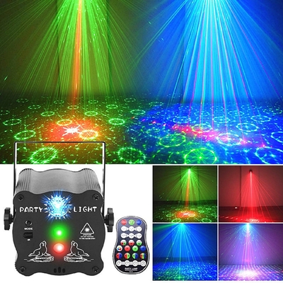 New USB Rechargeable Mini Laser Light Sound Activated Timing LED Stage Lights 60 Lighting Effects Party Atmosphere Lamp