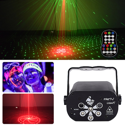 New Upgrade UV 6 Eyes Laser lamp Portable Strobe Sound Activated Party Atmosphere Lights 60 Lighting Effect For DJ Disco