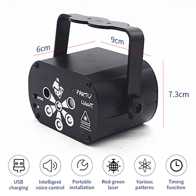 New Upgrade UV 6 Eyes Laser lamp Portable Strobe Sound Activated Party Atmosphere Lights 60 Lighting Effect For DJ Disco