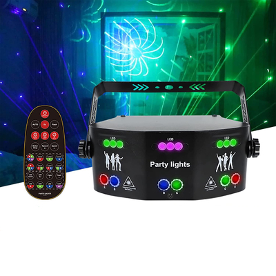 15 Eyes RGB Party Lights Stage Light by DMX512 Control Sound Activated LED Pattern Strobe Lights for Parties Club Bar Di