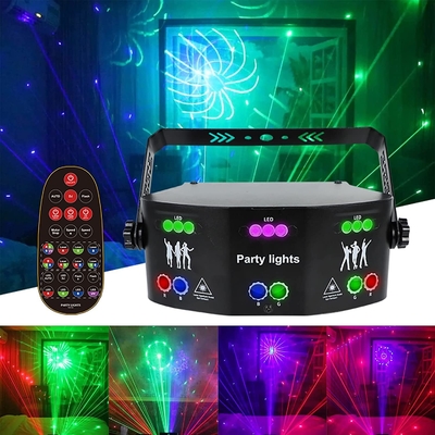 15 Eyes RGB Party Lights Stage Light by DMX512 Control Sound Activated LED Pattern Strobe Lights for Parties Club Bar Di