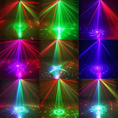 15 Eyes RGB Party Lights Stage Light by DMX512 Control Sound Activated LED Pattern Strobe Lights for Parties Club Bar Di