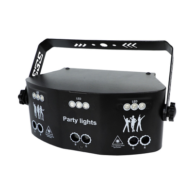 15 Eyes RGB Party Lights Stage Light by DMX512 Control Sound Activated LED Pattern Strobe Lights for Parties Club Bar Di