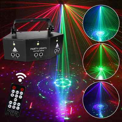 DJ Disco Laser Light 9 Eyes Laser Strobe Led Party Lights Projector Voice Control DJ Night Club Bar Decoration Strobe li