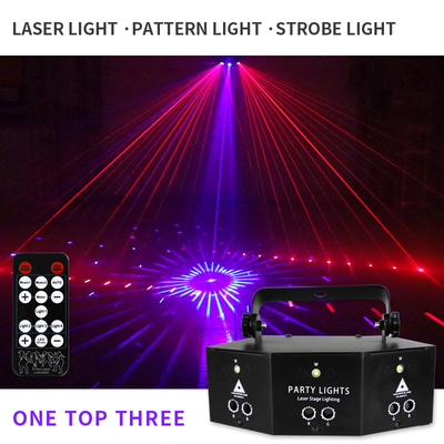 DJ Disco Laser Light 9 Eyes Laser Strobe Led Party Lights Projector Voice Control DJ Night Club Bar Decoration Strobe li