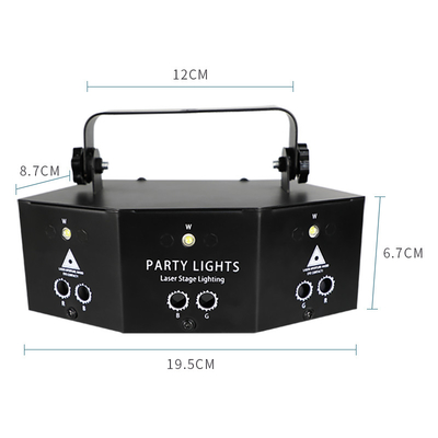 DJ Disco Laser Light 9 Eyes Laser Strobe Led Party Lights Projector Voice Control DJ Night Club Bar Decoration Strobe li
