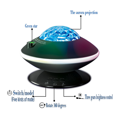 2021 New Creative UFO Aurora Borealis Galaxy Projector Night Light Lamp Party Holiday Decoration Northern Lights Star Pr
