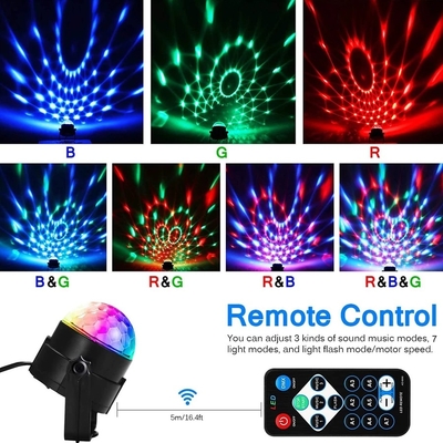 RGB Disco Ball Party Lights DJ Disco Light LED Projector Strobe Lamp Birthday Party Car Club Bar Karaoke Xmas Sound Acti