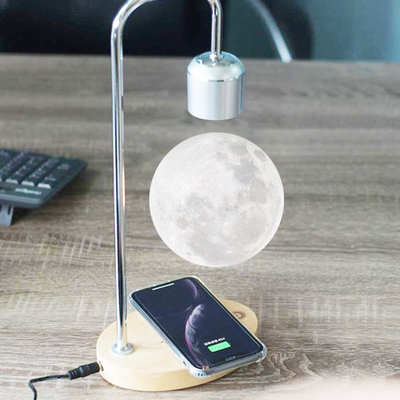Creative 3D Floating Moon Light Unique Gifts Table Lamp Home Decoration Floating Lamp with Wireless Charging Function fo