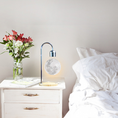 Creative 3D Floating Moon Light Unique Gifts Table Lamp Home Decoration Floating Lamp with Wireless Charging Function fo
