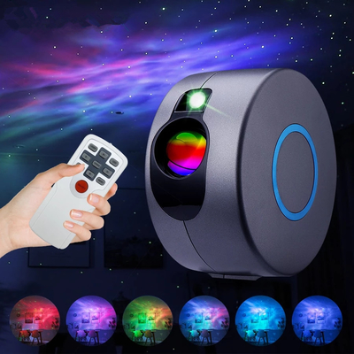 Laser Galaxy Starry Sky Projector Rotating Water Wave Night Light Led Colorful Nebula Cloud Lamp Atmosphere Bedroom Besi