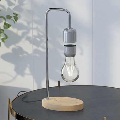 Magnetic Levitating Floating Wireless LED Light Bulb with Wireless Charger for Desk Lamp Home Room Office Decor Unique G