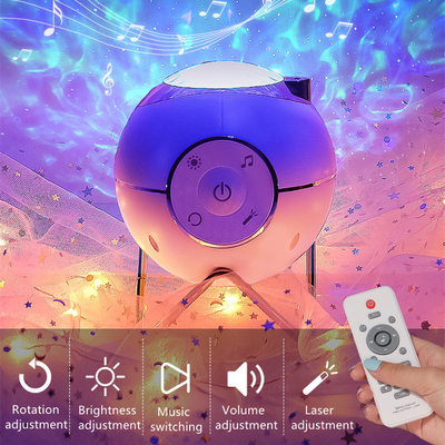 New 2 in 1 Planet Galaxy Projection Lamp Rotating Music Projector with 14 Lighting Modes and Built-in Music For Party Ho
