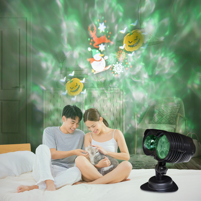 2021 New Telescope Dual Ocean Wave Projector Lamp Night Light Snowflake Christmas Halloween Projection Lawn Lamp Holiday