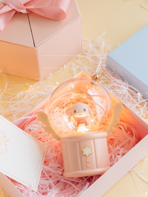 Lovely Toy 360 Degree Rotation Music Box Atmosphere Lamp LED Night Light for Kids Girls Gift Bedroom Home Decor