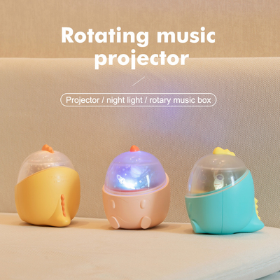 New Cute Dinosaur Sky projection Night Light Rotating Music box Projector USB rechargeable table lamp For Kids Holiday G