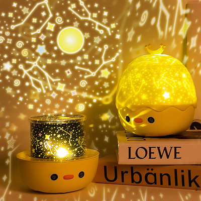 New Crown Duck projection Night Light  Colorful Rotate Music box Projector With Remote control For Kids Holiday Decor Gi