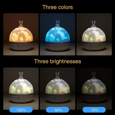 Bunny Star Night Light Projector Night Light Star Projector For Kids Baby Room Romantic Bunny Projection LED Night Lamp