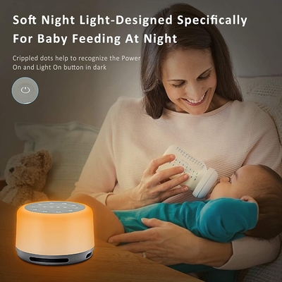 White Noise Sleep Machine With 24 HIFI Soothing Sounds Color Night Light Rechargeable Portable Sleep Machine For Baby Ad