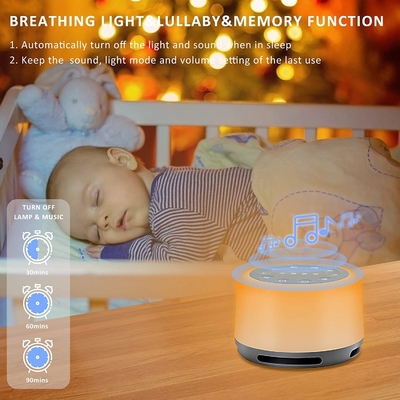 White Noise Sleep Machine With 24 HIFI Soothing Sounds Color Night Light Rechargeable Portable Sleep Machine For Baby Ad