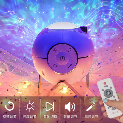 Planet Star Light Projector Wireless Rechargeable Galaxy Projector Night Light Built In White Noise Sleep Music Speaker