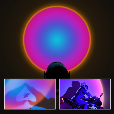 Sunset Lamp Projector LED Night Light 360 Degree Rotation Multi Halo Projection For Bedroom Background Wall Decoration G